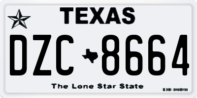 TX license plate DZC8664
