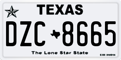 TX license plate DZC8665