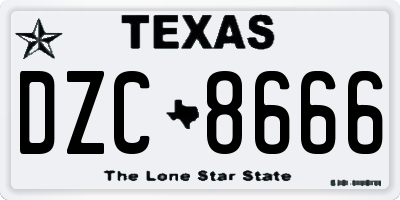 TX license plate DZC8666
