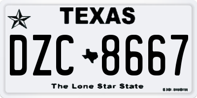 TX license plate DZC8667
