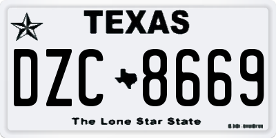 TX license plate DZC8669