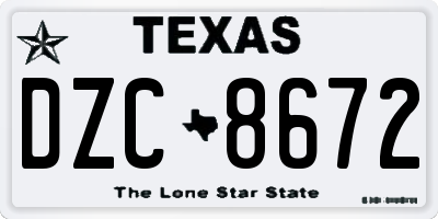 TX license plate DZC8672