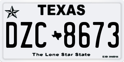 TX license plate DZC8673