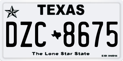 TX license plate DZC8675