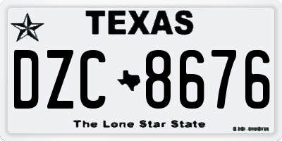 TX license plate DZC8676
