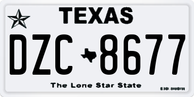 TX license plate DZC8677