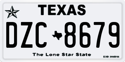 TX license plate DZC8679