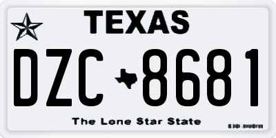TX license plate DZC8681