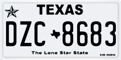 TX license plate DZC8683