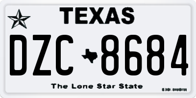 TX license plate DZC8684