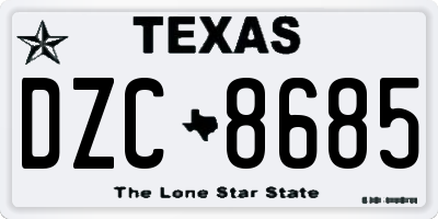TX license plate DZC8685