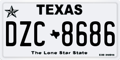 TX license plate DZC8686