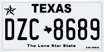TX license plate DZC8689