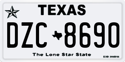 TX license plate DZC8690