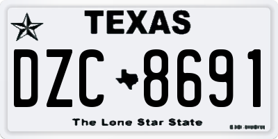 TX license plate DZC8691