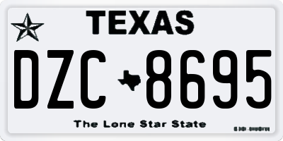 TX license plate DZC8695