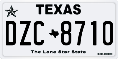 TX license plate DZC8710