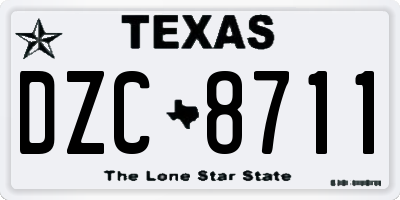 TX license plate DZC8711