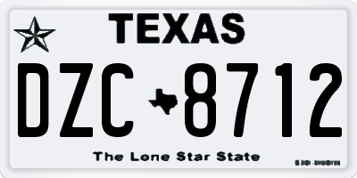TX license plate DZC8712