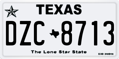 TX license plate DZC8713