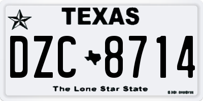 TX license plate DZC8714