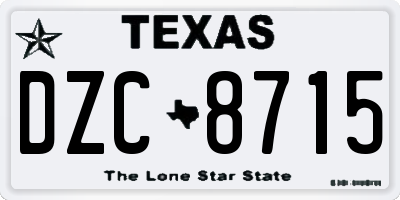 TX license plate DZC8715