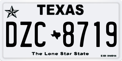TX license plate DZC8719