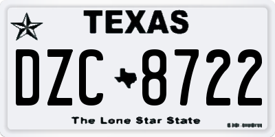 TX license plate DZC8722