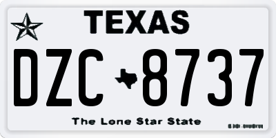 TX license plate DZC8737