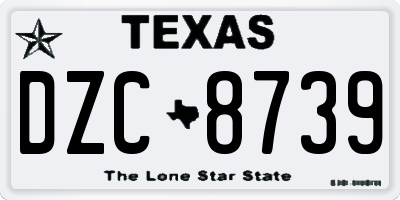 TX license plate DZC8739