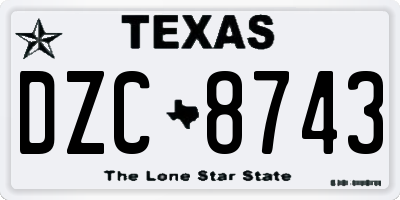 TX license plate DZC8743