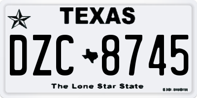 TX license plate DZC8745