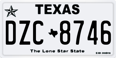 TX license plate DZC8746