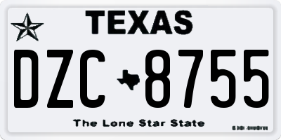 TX license plate DZC8755