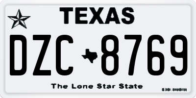 TX license plate DZC8769