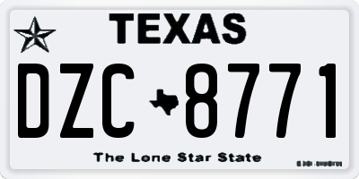 TX license plate DZC8771