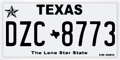 TX license plate DZC8773