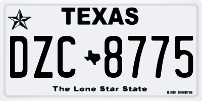 TX license plate DZC8775