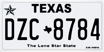 TX license plate DZC8784