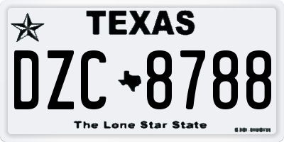 TX license plate DZC8788