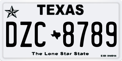 TX license plate DZC8789