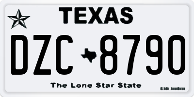 TX license plate DZC8790