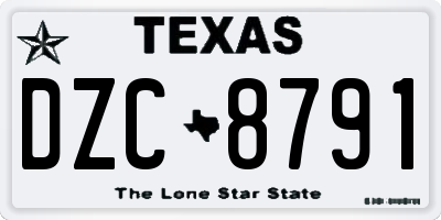 TX license plate DZC8791