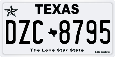 TX license plate DZC8795