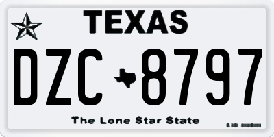 TX license plate DZC8797