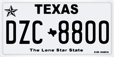 TX license plate DZC8800