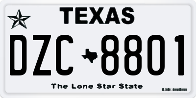 TX license plate DZC8801