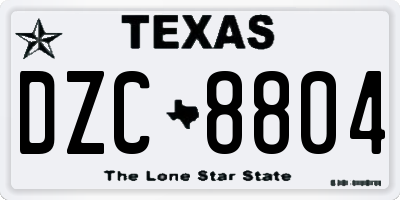TX license plate DZC8804