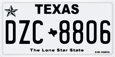 TX license plate DZC8806