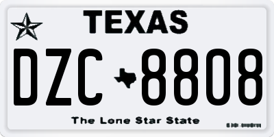 TX license plate DZC8808